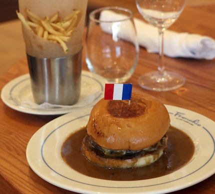 It'll be easier to eat Frenchie's burger au poivre with a knife and fork. But if you want to...