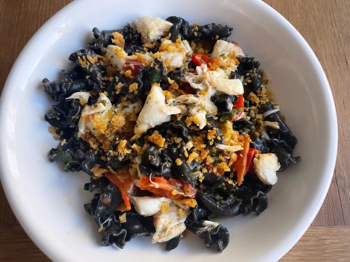 Squid ink pasta at Little Sage