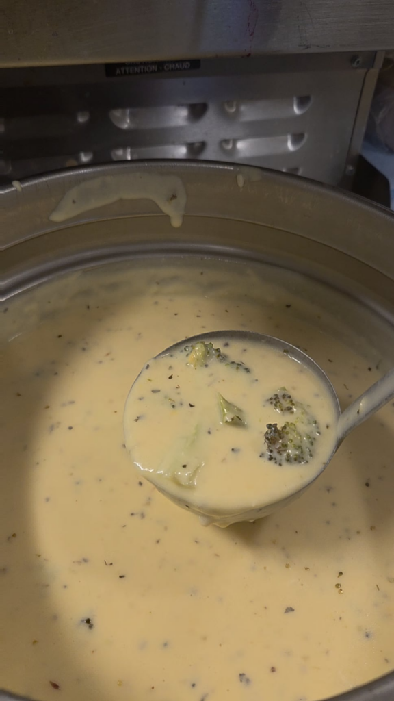Made some nice broccoli cheddar soup today