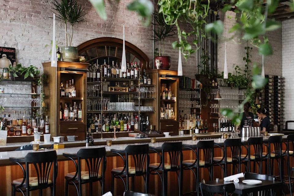 The bar area at Pasjoli in Santa Monica.