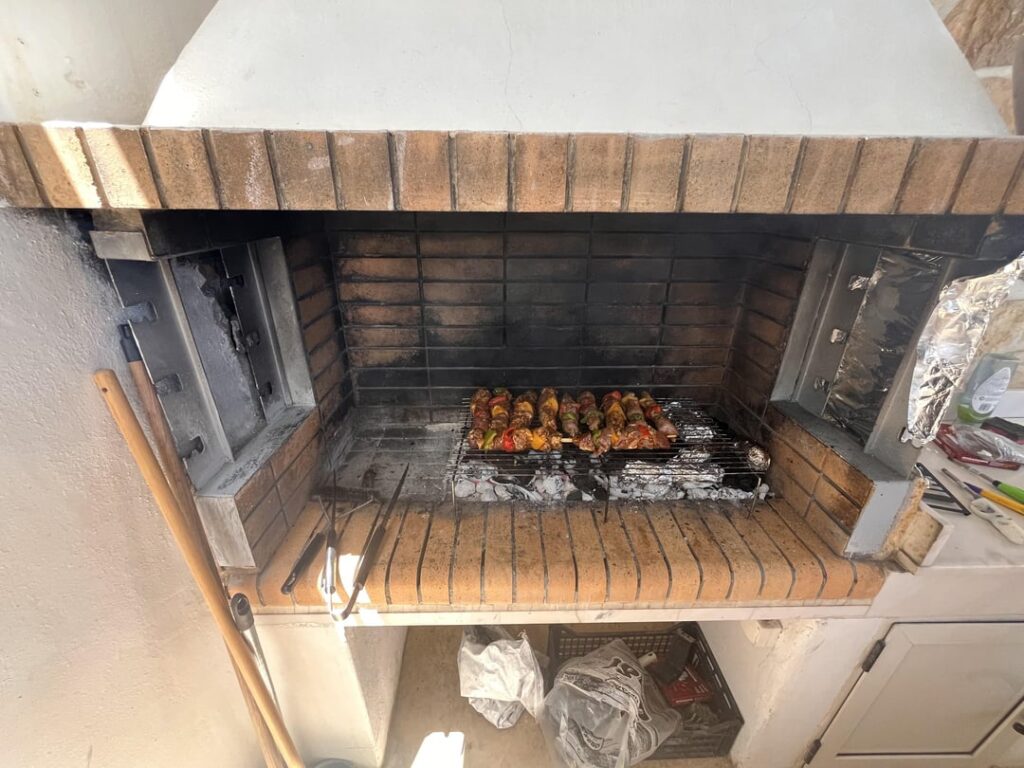 Skewers in a Greece Airbnb