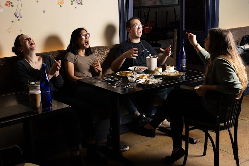 The Pasjoli staff tests new dishes for the reopening of the restaurant.