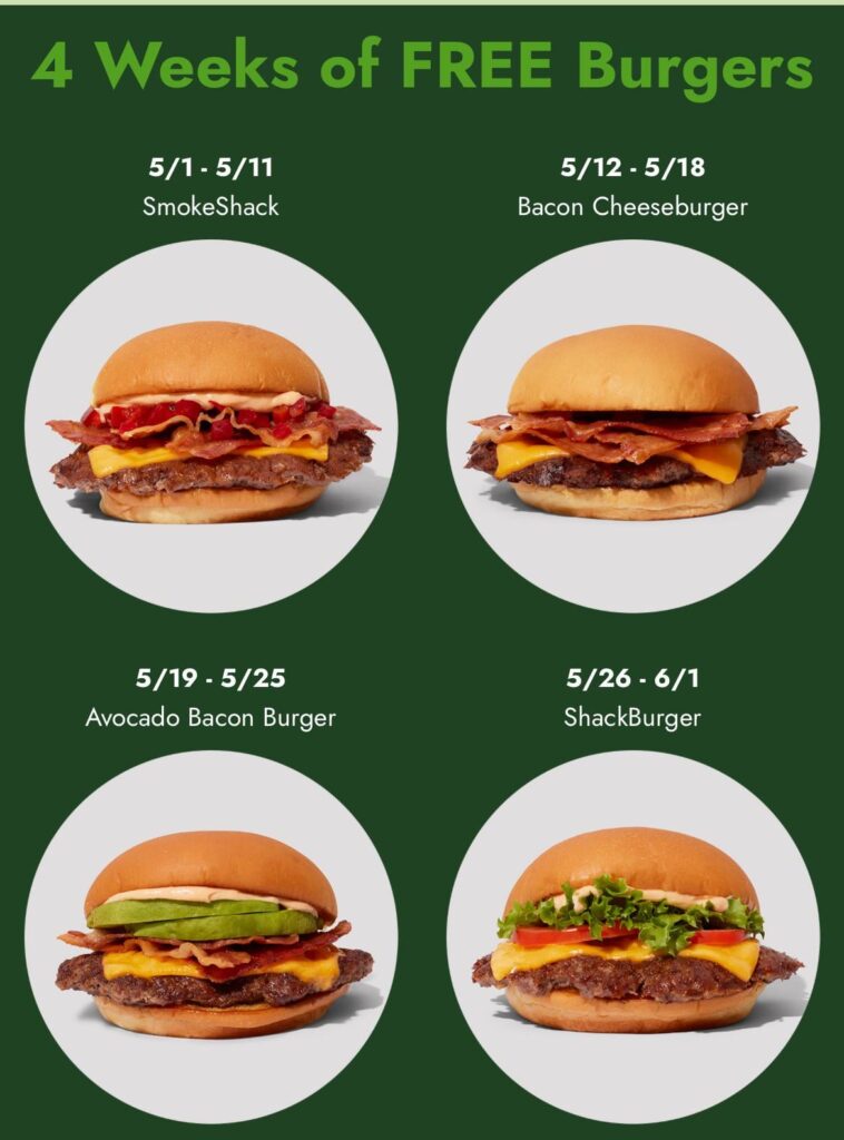 Shake Shack free burger month