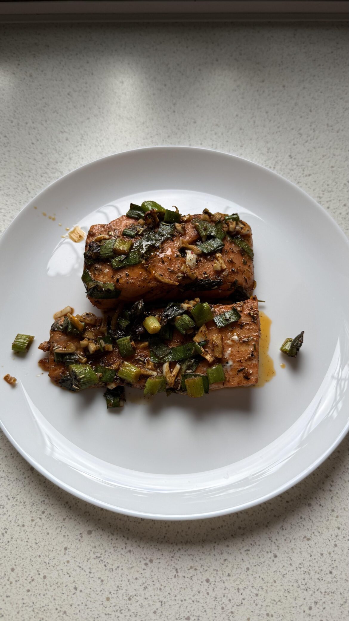 Salmon Trout glazed with a marinade