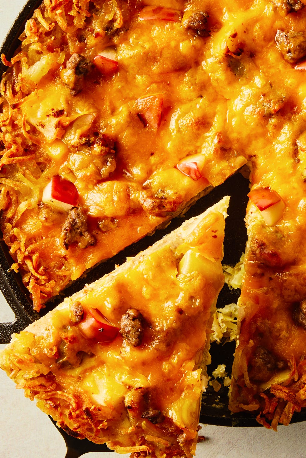 apple, sausage, cheddar hash brown breakfast bake