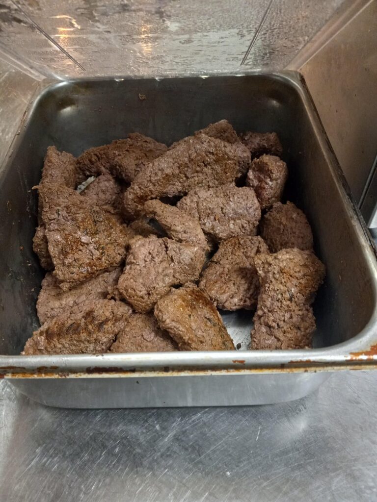 A cafeteria that does not cook food to order decides to do steak.