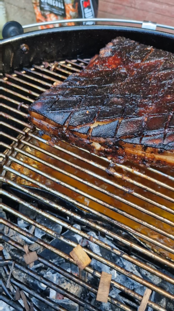 Weber smoked pork belly
