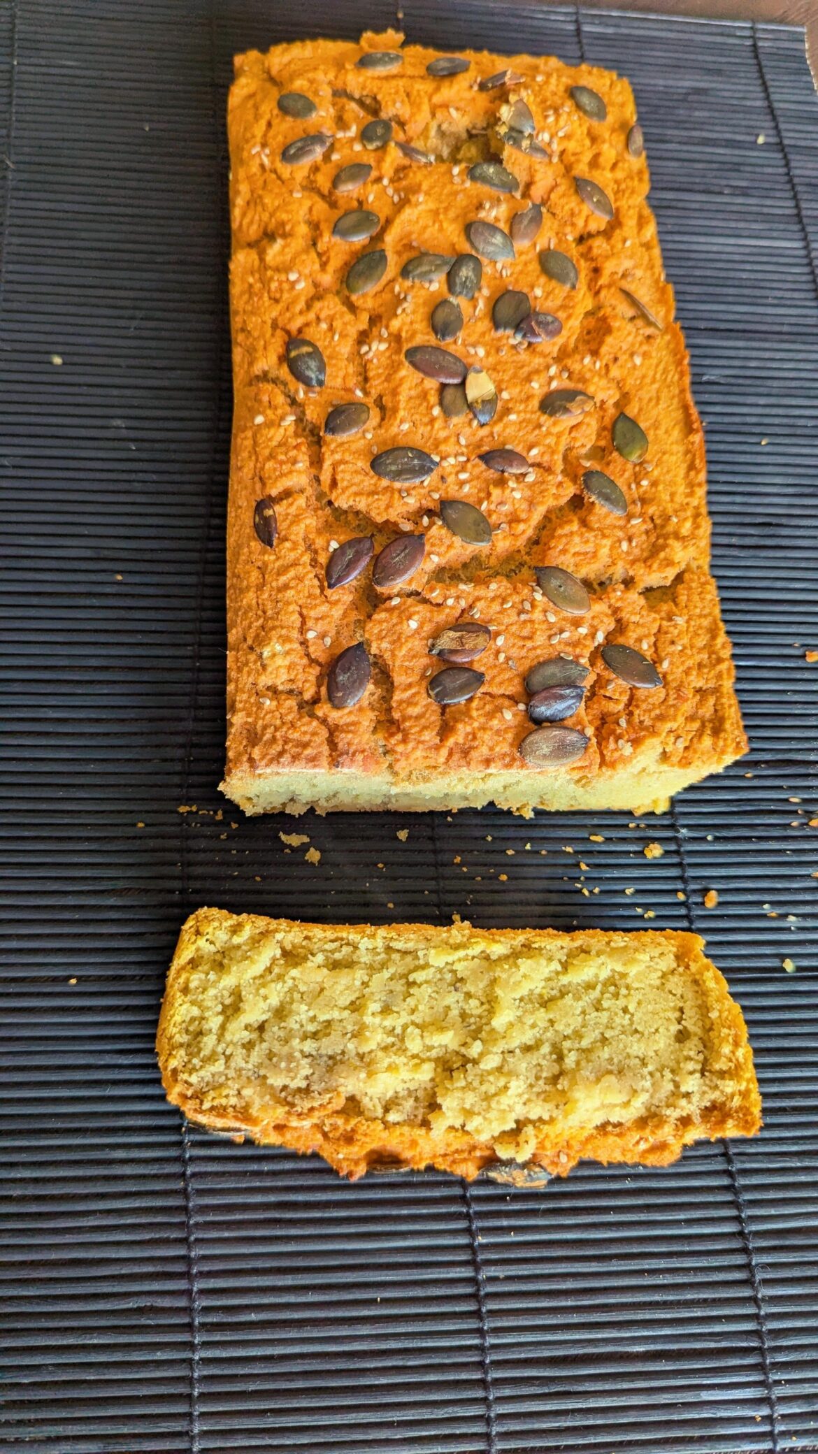 Lentil Bread with Cumin, Curry & Pumpkin Seeds  (Vegan, Gluten-Free, High-Protein)