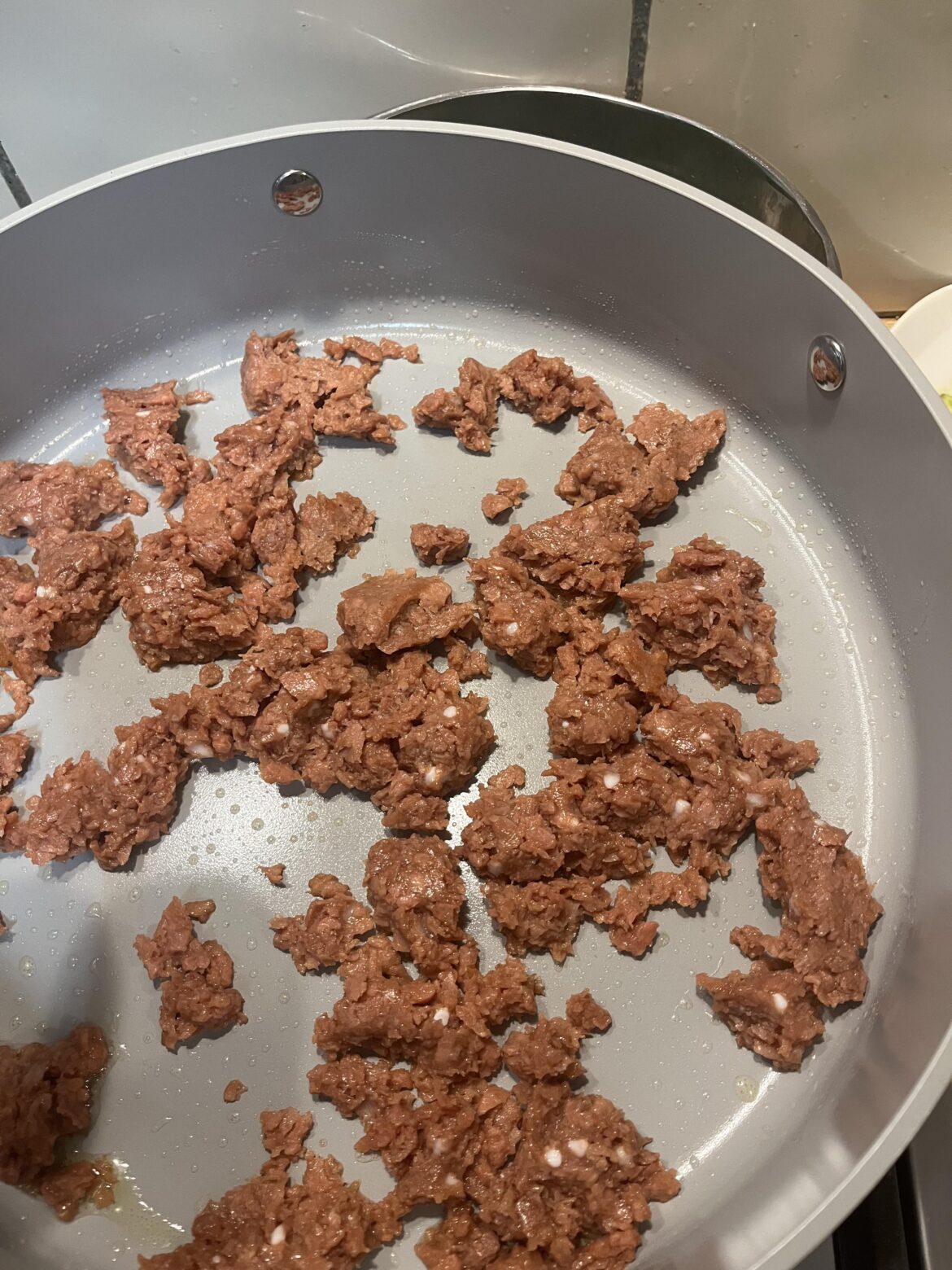 White spots on plant-based mince? White spots on plant-based mince?