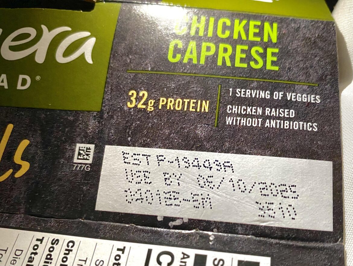 My girlfriend is convinced that she ate 1 month old expired food - what does this expiration date say?