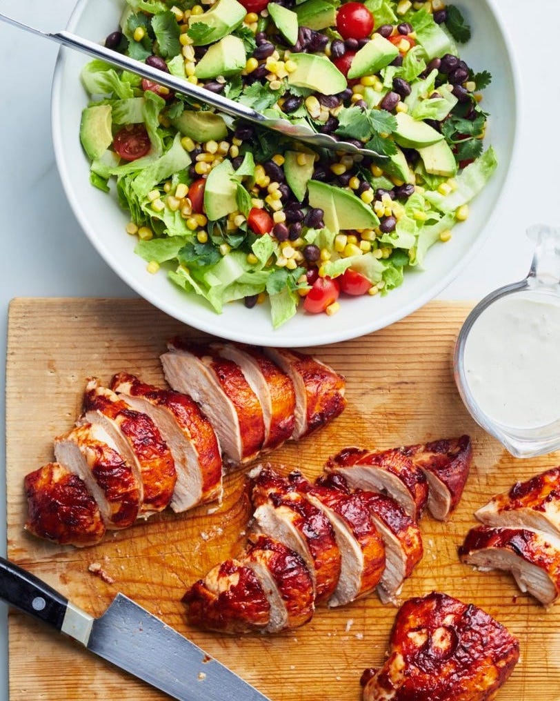 best pioneer woman salad recipes barbecue chicken salad barbecue chicken salad wood board