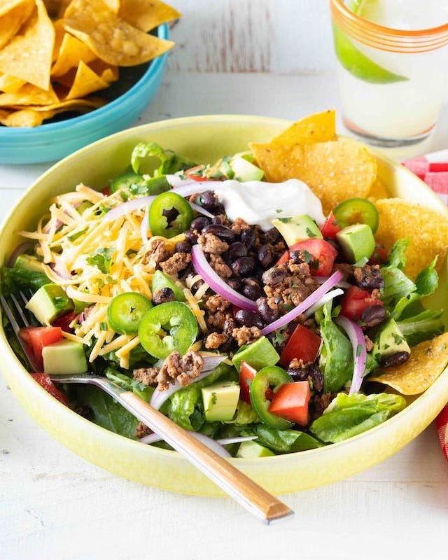 best pioneer woman salad recipes easy taco salad easy taco salad with ground beef and tortilla chips