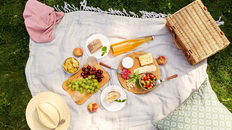 A picnic on the grass