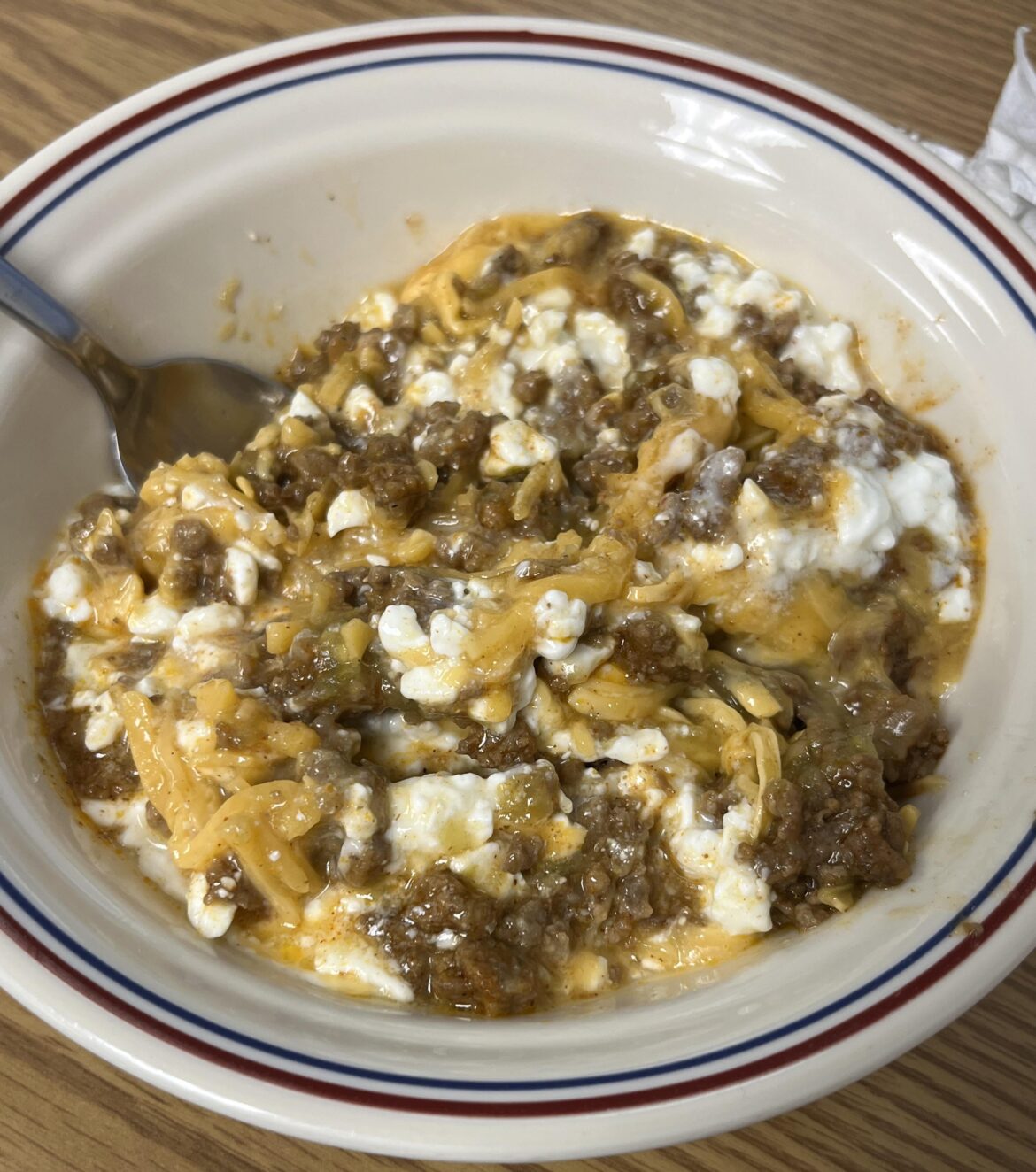 I am, once again, on a soft food diet. Behold my bowl of taco sludge.