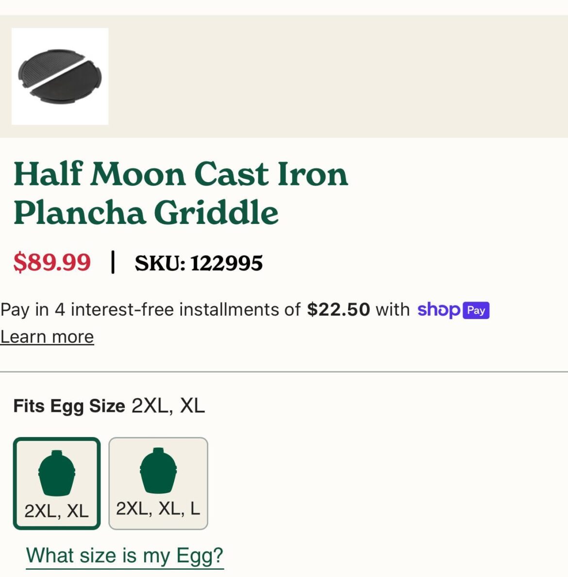Anyone familiar with the plancha griddle sizes?