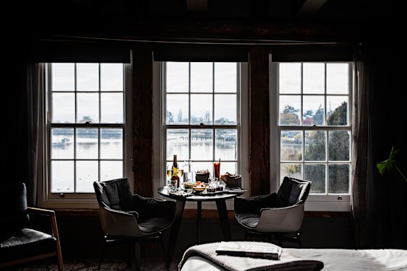 Breakfast with a view in a suite at Stillwater Seven.