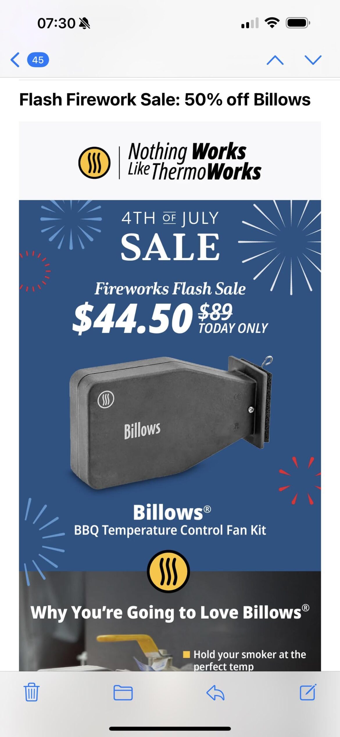 Billows sale