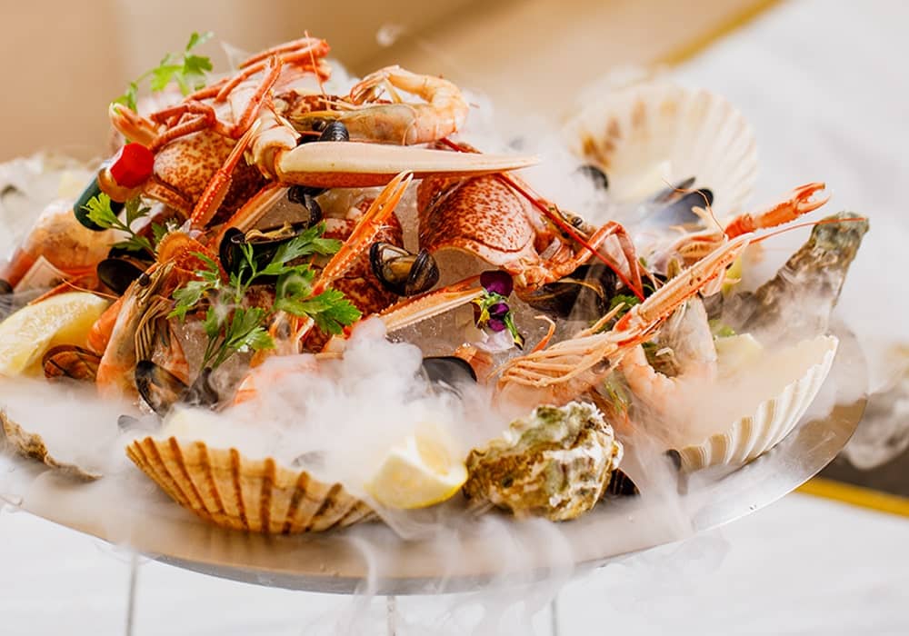 Plate of lobster at Caffe di Milano