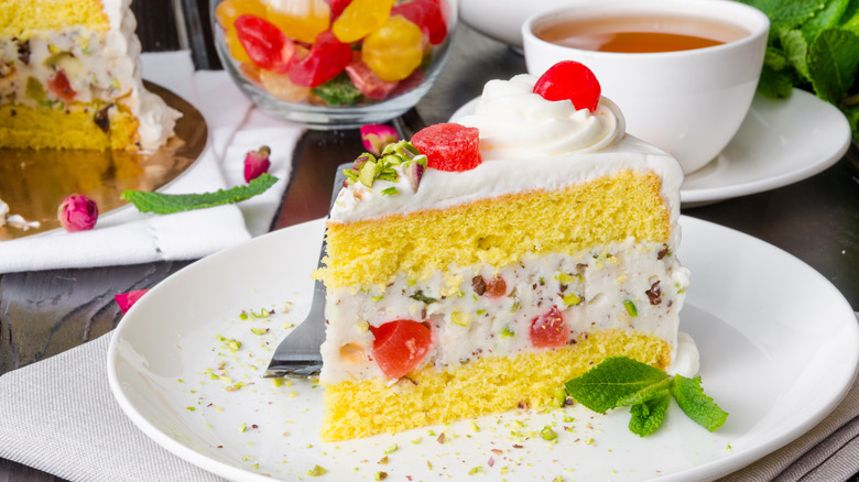 Slice of cassata cake