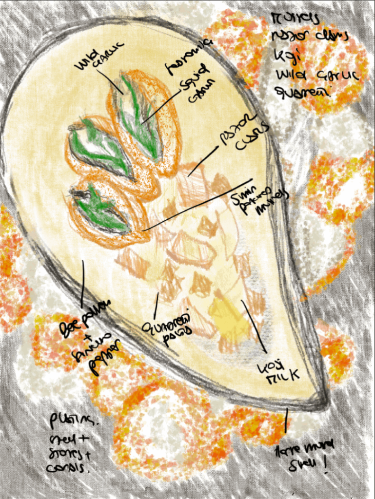 Chef Mirko Febbrile’s sketch for the dish,  made on his iPad (Photo: Mirko Febbrile)