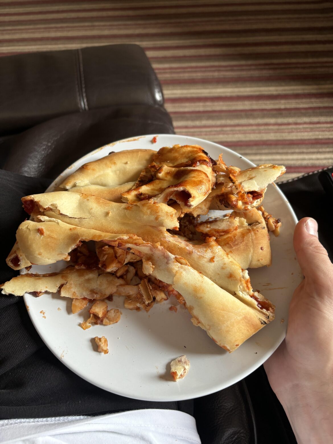 I forgot to put the pizza on a baking tray…