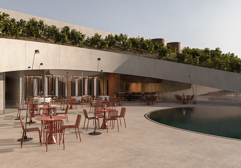 circular cut in the vineyard reveals fotis zapantiotis' underground winery in greece