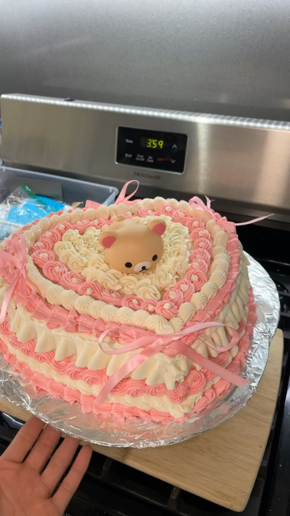 Any thoughts? It’s not identical to the inspo and I made the cake so big. I’m feeling insecure 😭