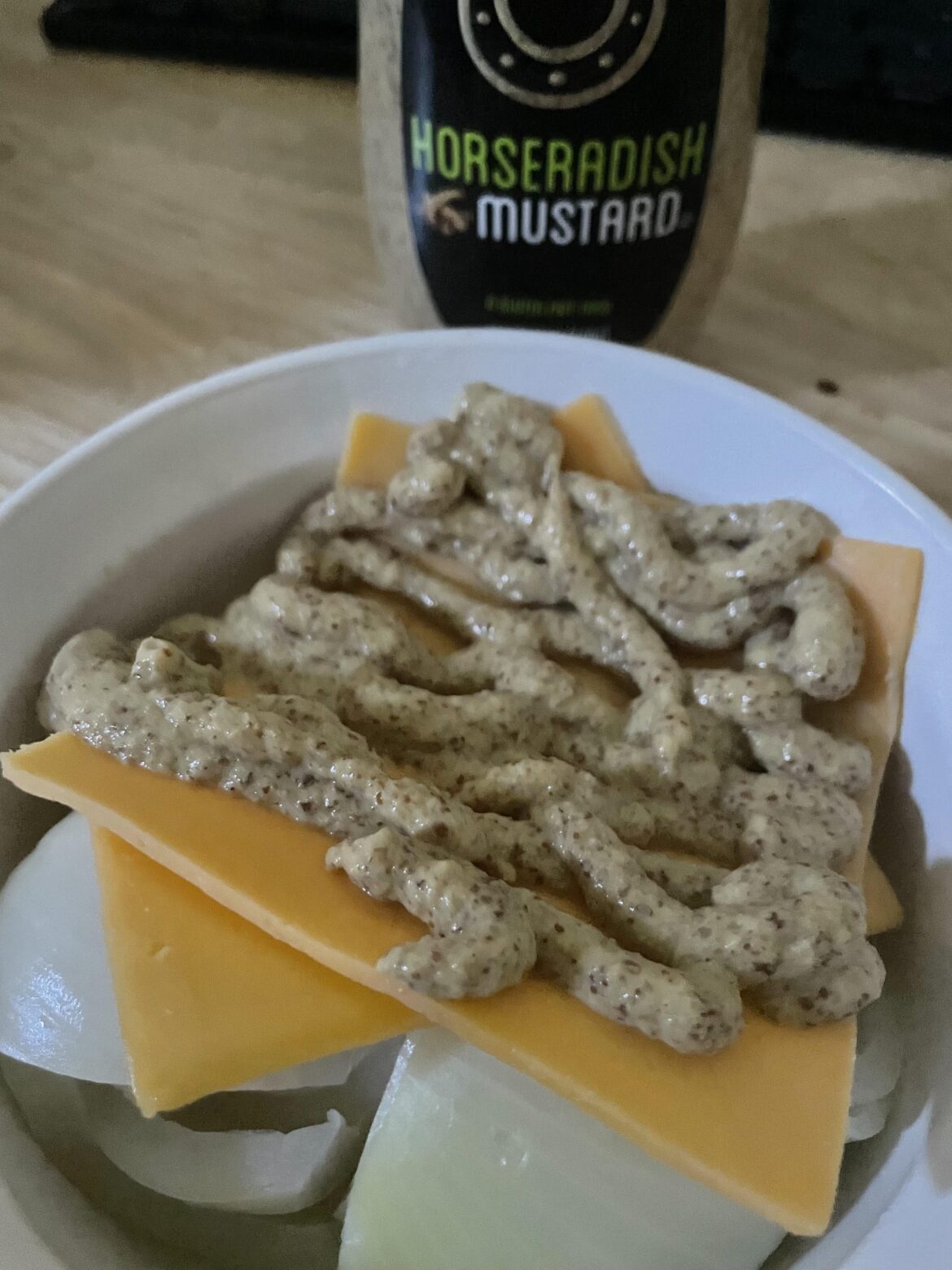 Microwaved onion with topping