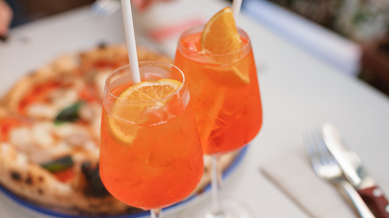 spritzes served alongside food