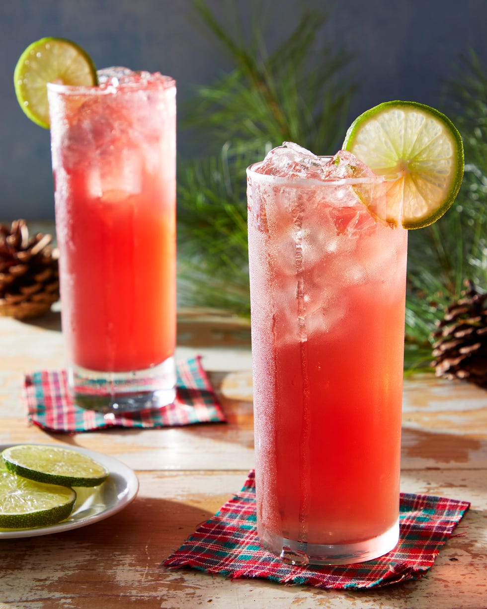 two tall glasses of a nonalcoholic drink