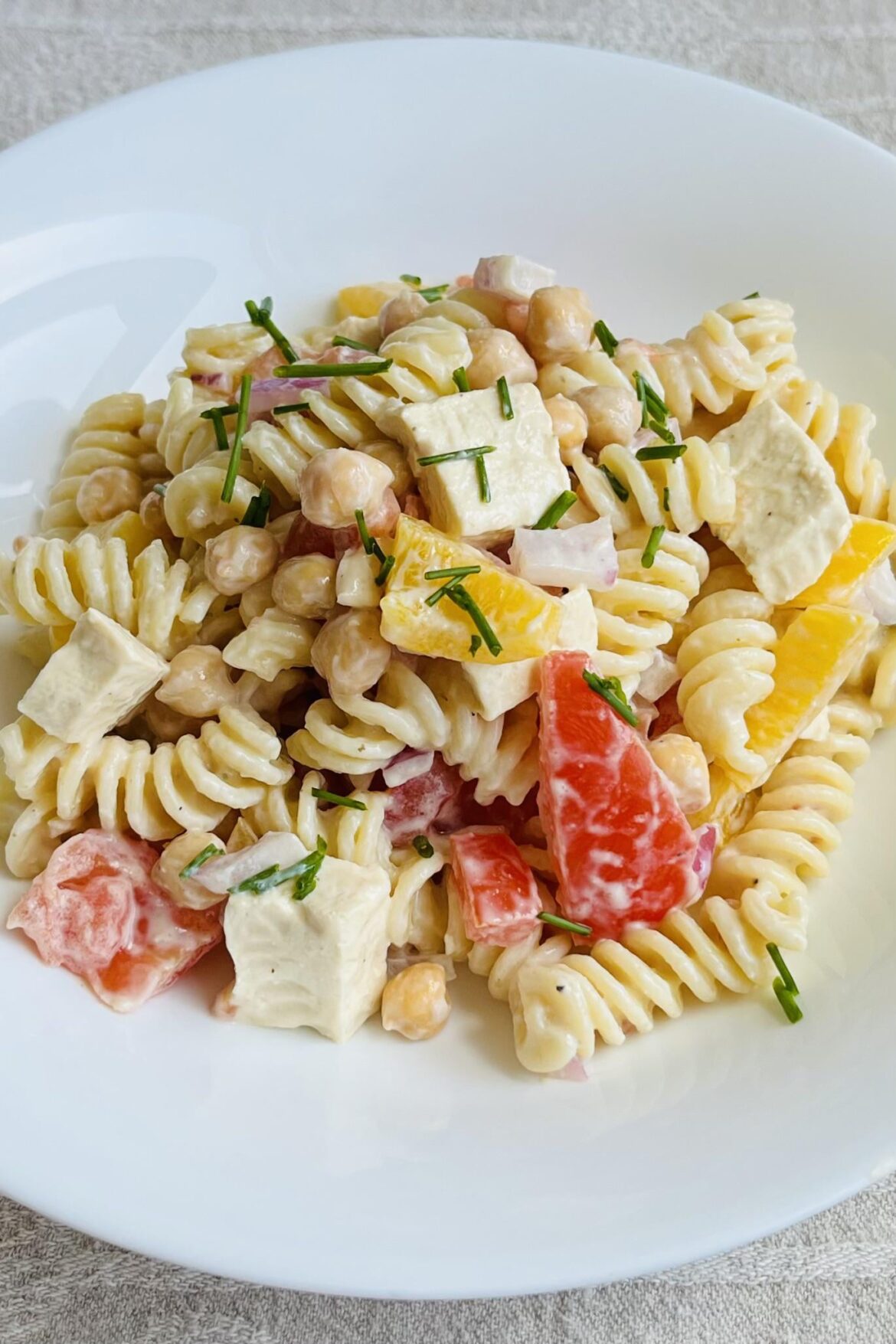 High protein vegan pasta salad