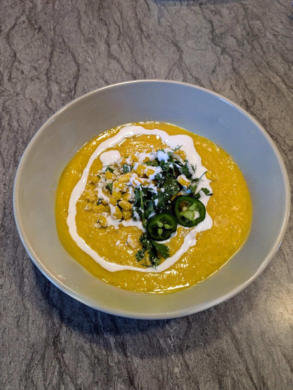 Mexican street corn (elote) soup