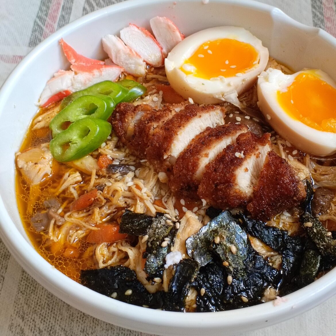 my second attempt at making ramen with chicken