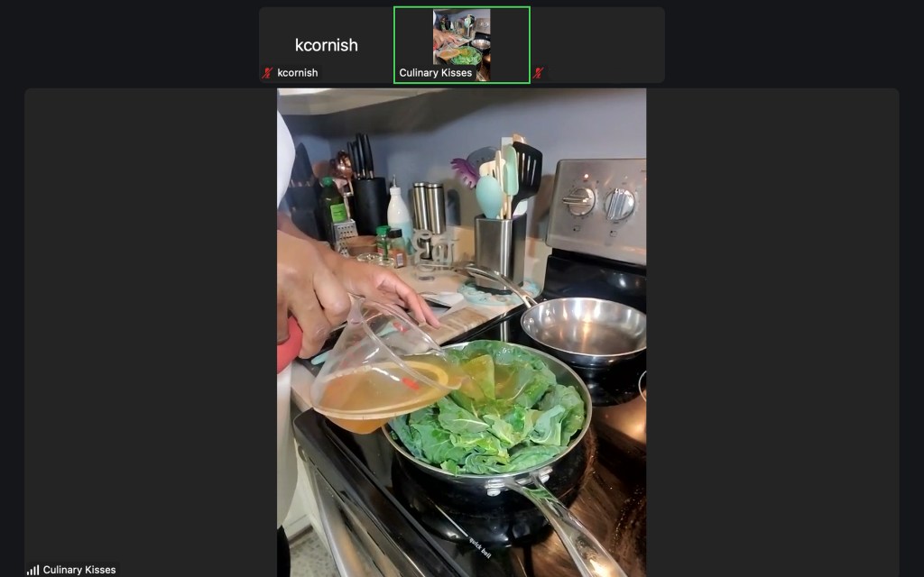 A screenshot of a phone displaying a cooking process