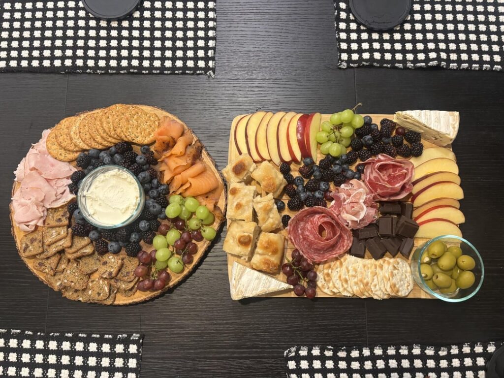 movie night board with my mom and grandma 🌸💗