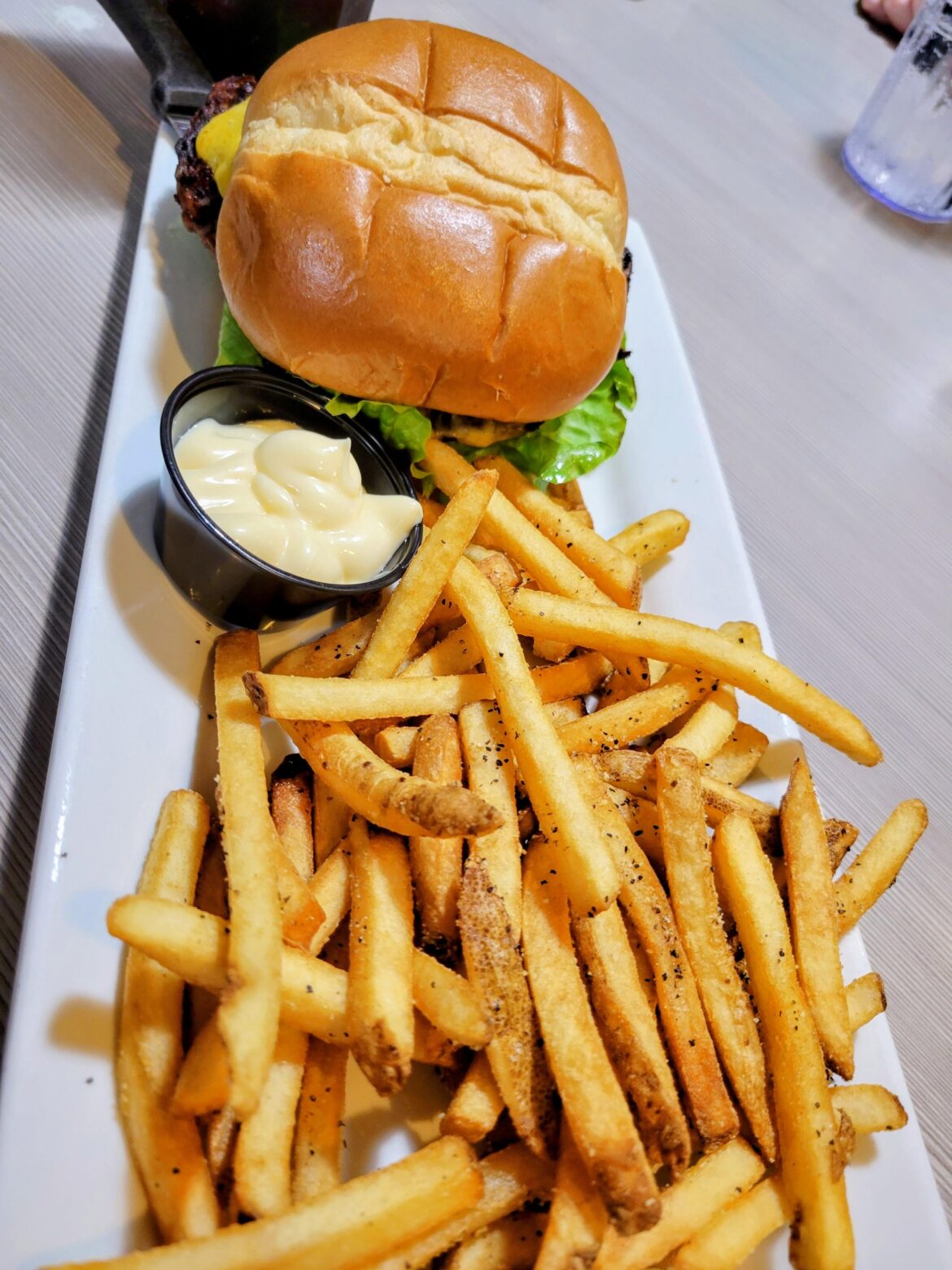 Cheeseburger and fries