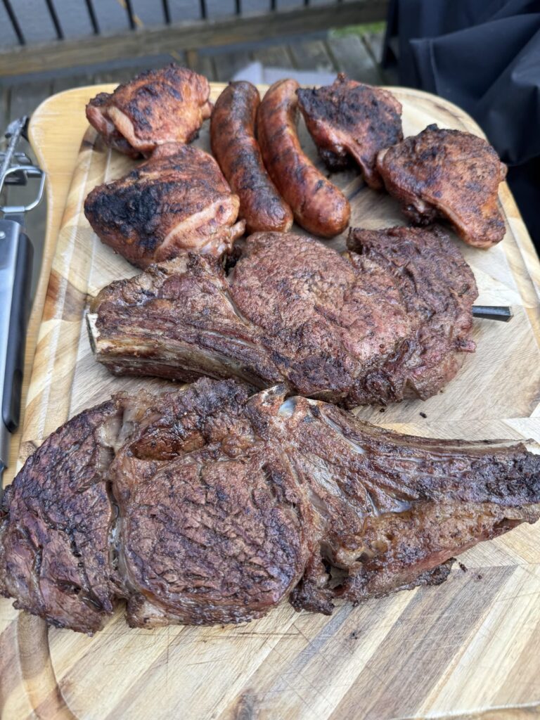 Some steaks, chicken, and brats!