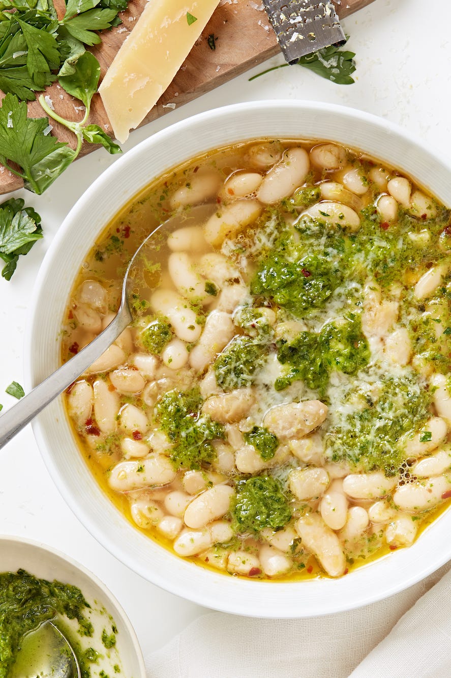 cannellini beans with herb sauce