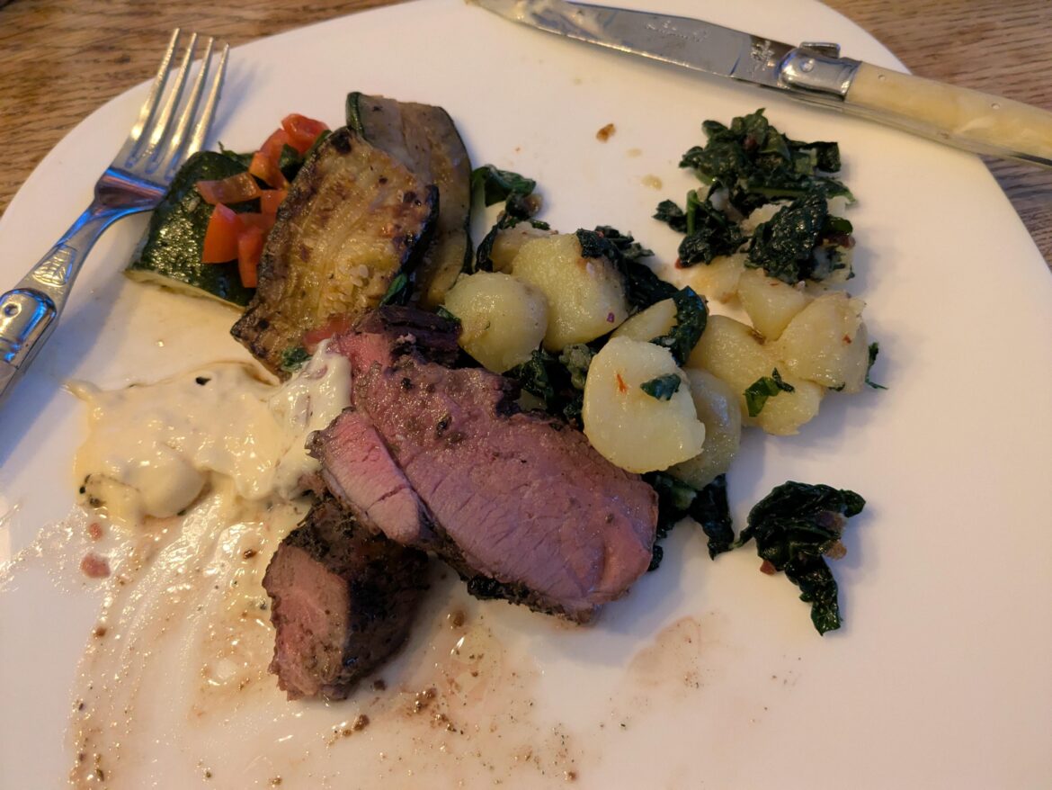 Barbecued leg of lamb