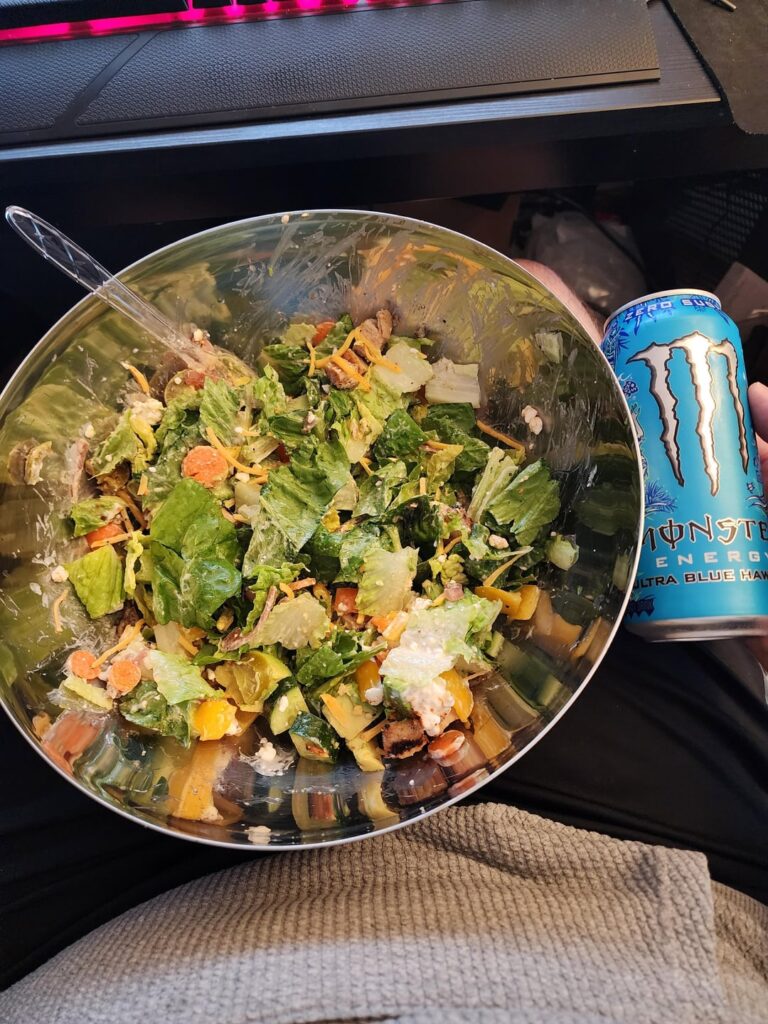 Cajun Chicken Salad Bowl (monster for scale)