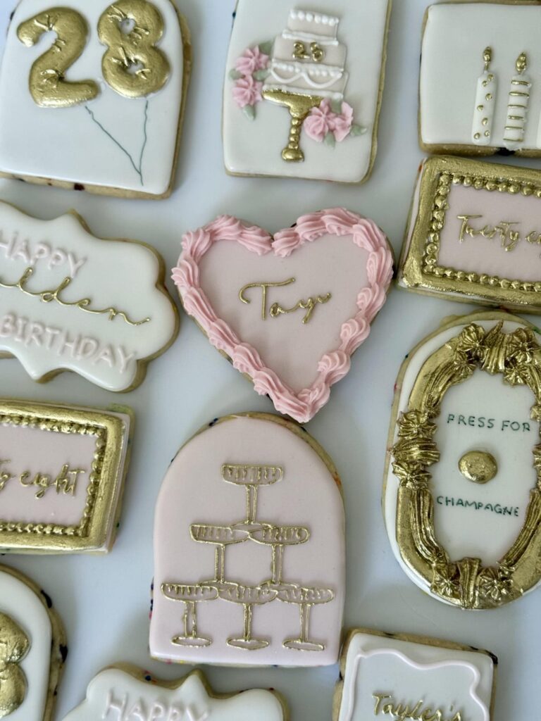 golden birthday cookies
