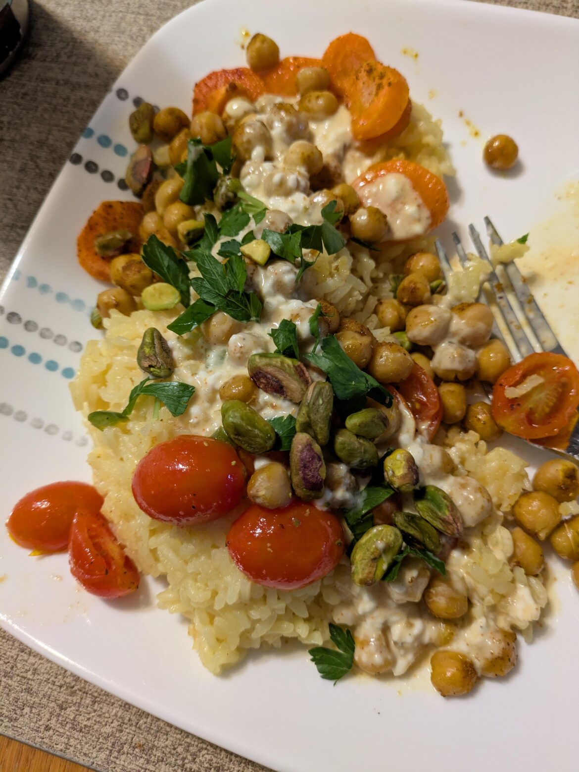Vegan spice chickpea and rice