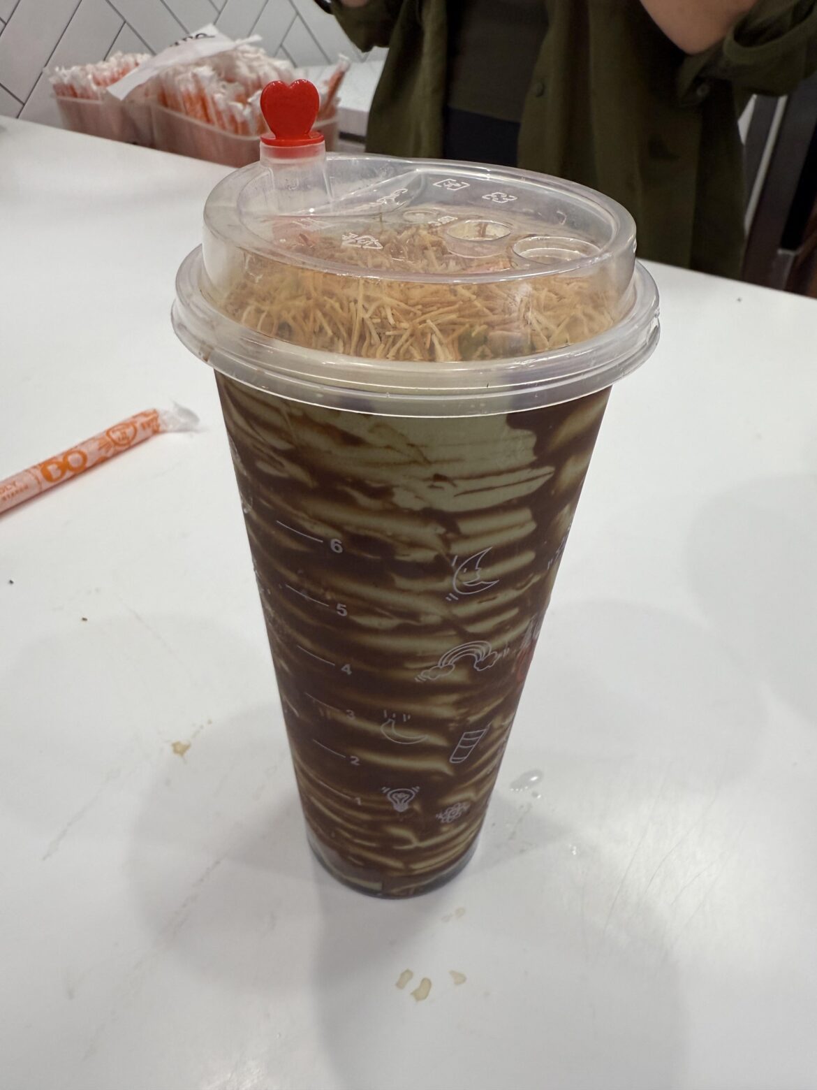 Dubai chocolate frappe from boba time