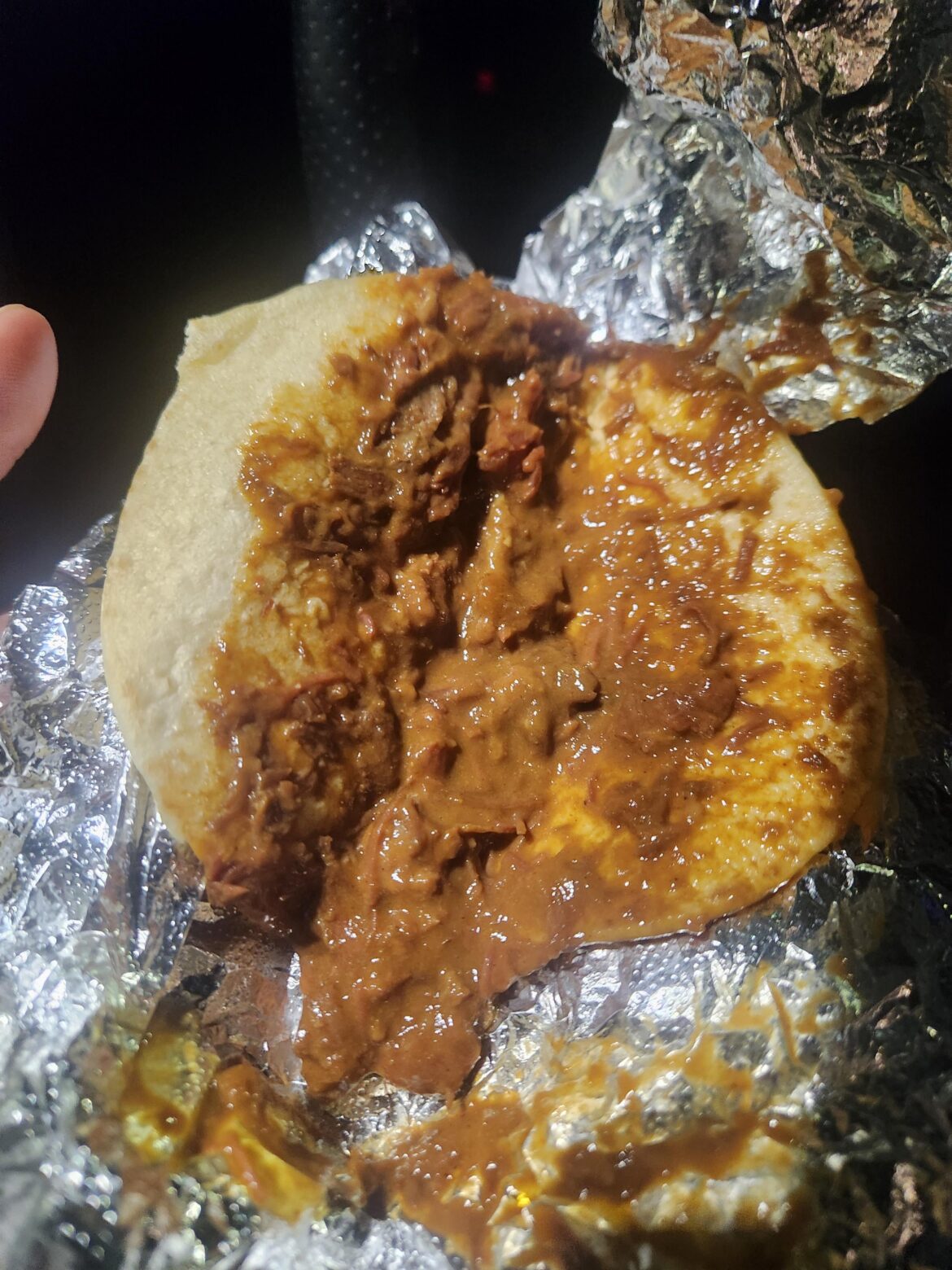 Havent been to taco cabana in years...$4 tf is this. Its all sauce. (Carne guisada)