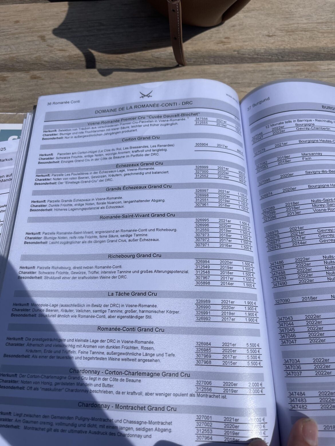 Menu at Sansibar, Sylt (Germany) DRC from 750€ onwards. Most of them in stock.