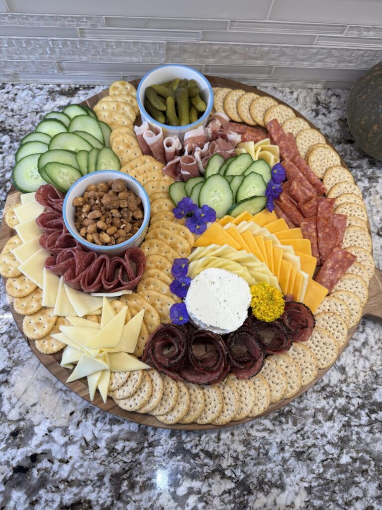 Made a board for 6. Added some flowers cause they’re cute.