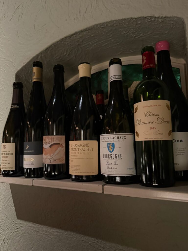 Eight wines at Michelin Star Dinner with friends