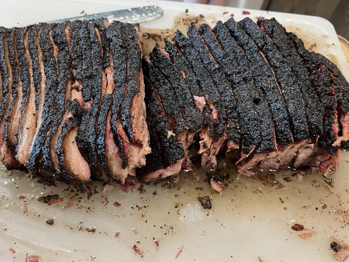 I smoked this brisket on my offset stick burner w/ post oak.