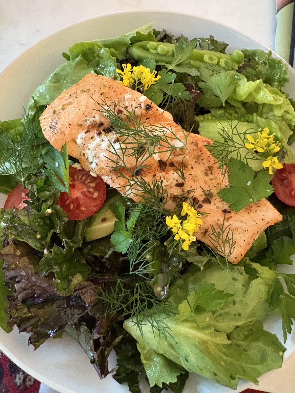 Reminder, when you screw up and your veggies bolt, at least you can use the flowers as a cute garnish.