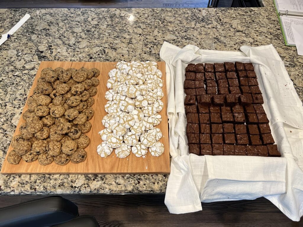 I made dessert for my brother-in-law’s rehearsal dinner/party tonight!